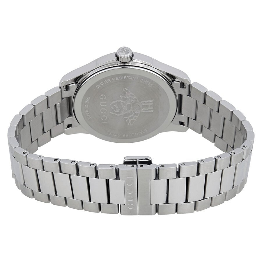 Gucci G Timeless Black Dial Silver Steel Strap Watch For Women - YA1264029