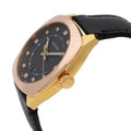Gucci GG2570 Quartz Black Dial Black Leather Strap Watch For Men - YA142309