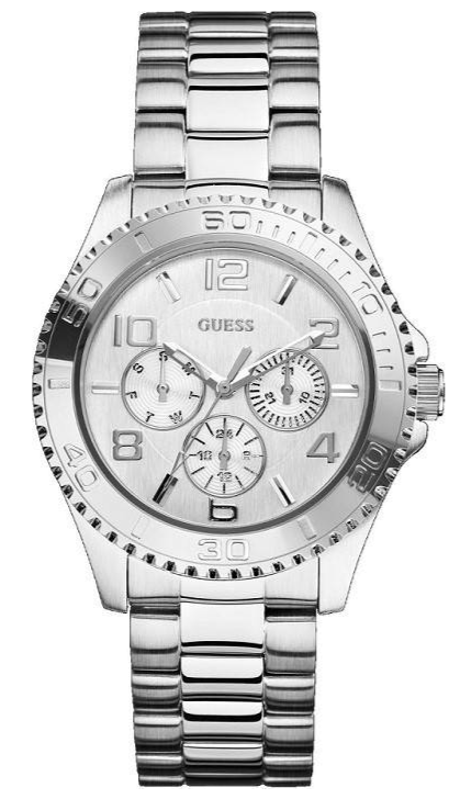 Guess BFF Multifunction Silver Dial Silver Steel Strap Watch for Women - W0231L1