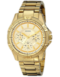 Guess Mini Phantom Diamonds Gold Dial Gold Steel Strap Watch for Women - W0235L5