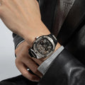 Guess Duke Crystals Black Dial Black Silicone Strap Watch For Men - GW0641G1