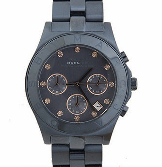 Marc Jacobs Blade Chronograph Blue Dial Blue Steel Strap Watch for Women - MBM8581