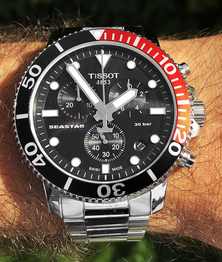 Tissot Seastar 1000 Chronograph Black Dial Silver Steel Strap Watch For Men - T120.417.11.051.01