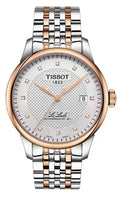 Tissot Le Locle Powermatic 80 Diamonds Silver Dial Two Tone Steel Strap Watch For Men - T006.407.22.036.01