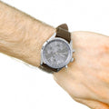 Hugo Boss Grand Prix Grey Dial Brown Leather Strap Watch for Men -  1513476