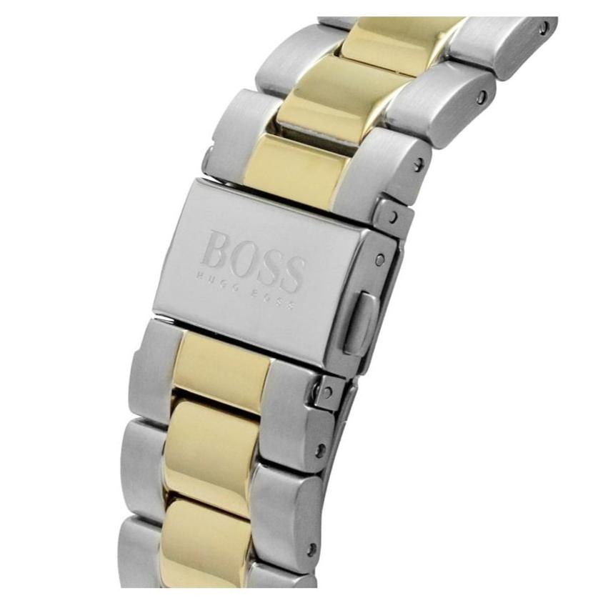 Hugo Boss Admiral Black Dial Two Tone Steel Strap Watch for Men - 1513908