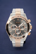 Hugo Boss Ikon Grey Dial Two Tone Steel Strap Watch for Men - 1513339