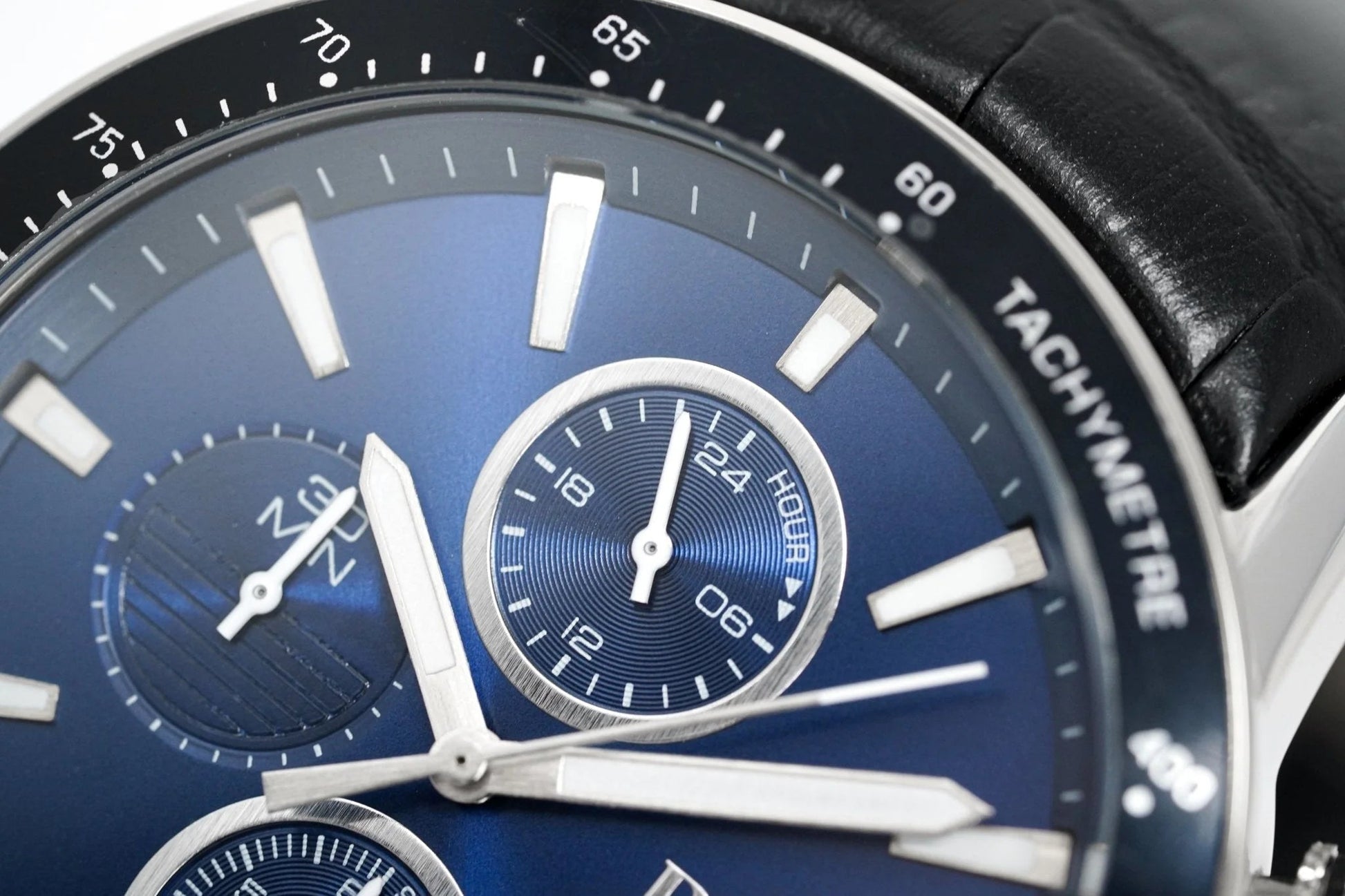 Hugo Boss Rafale Chronograph Quartz Blue Dial Black Leather Strap Watch For Men - HB1513391