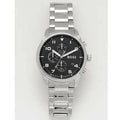 Hugo Boss View Chronograph Black Dial Silver Steel Strap Watch For Men - 1514008