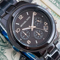 Michael Kors Runway Black Ceramic Dial Black Steel Strap Watch for Women - MK5162