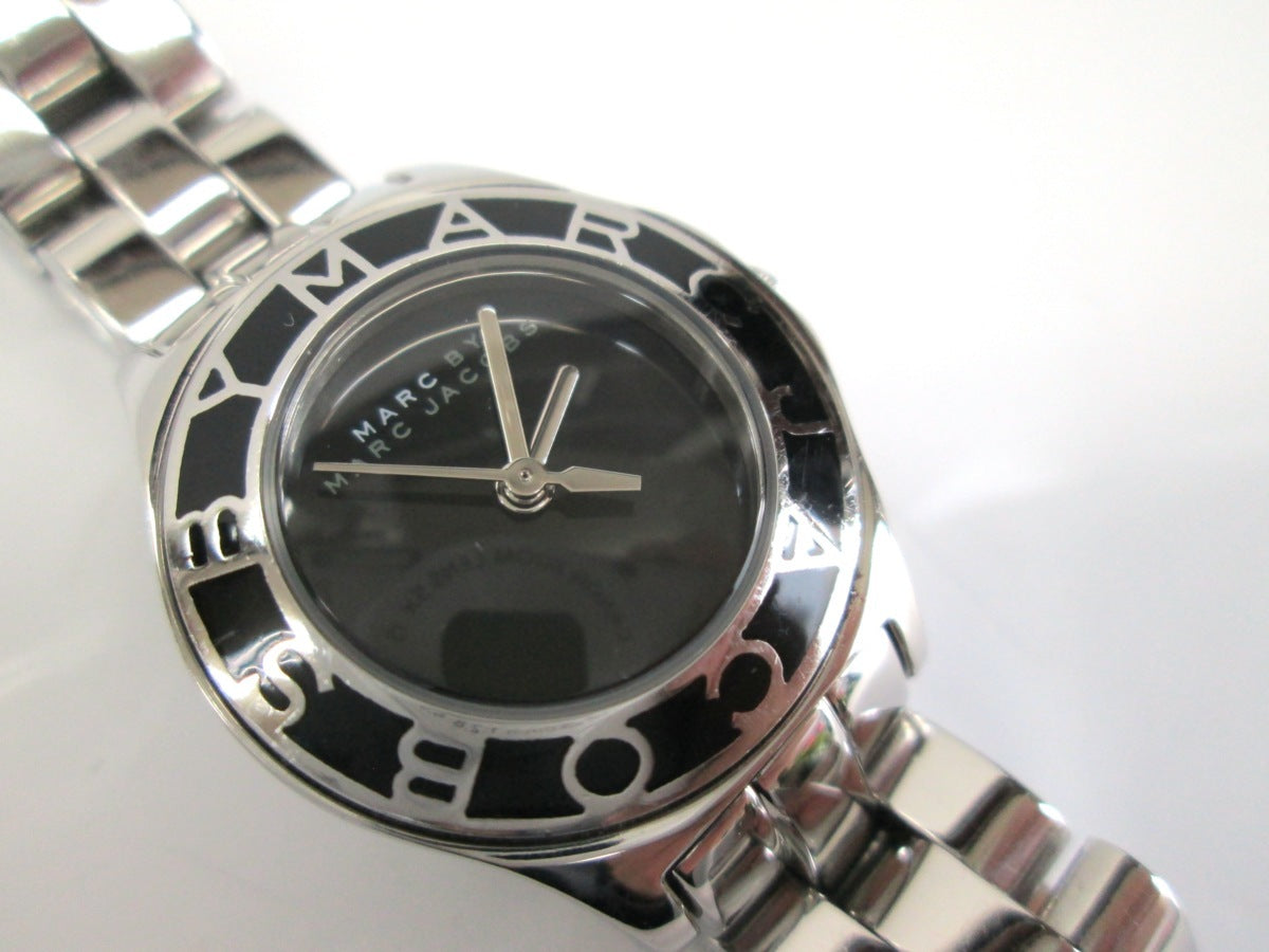 Marc Jacobs Blade Black Dial Silver Steel Strap Watch for Women - MBM3059