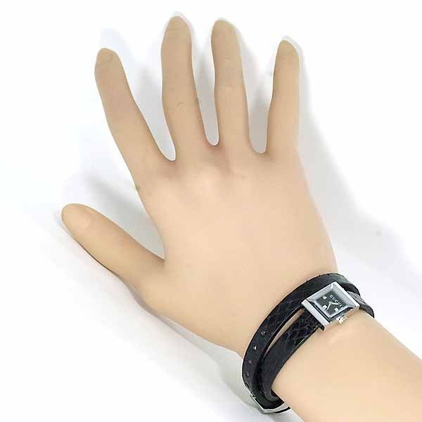 Gucci G-Frame Black Dial Black Leather Strap Watch For Women - YA128526
