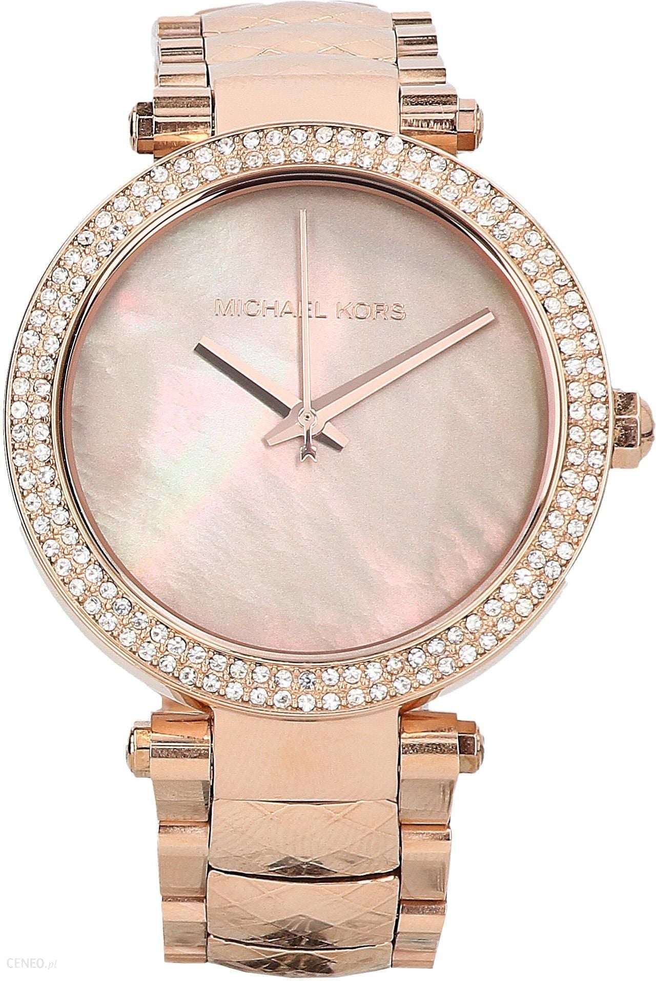 Michael Kors Parker Rose Gold Dial with Diamonds Rose Gold Steel Strap Watch for Women - MK6426