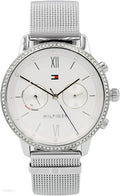 Tommy Hilfiger Blake Diamonds Silver Dial Silver Mesh Bracelet Watch for Women - 1782301