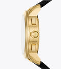 Tory Burch The Tory Chronograph Black Dial Black Leather Strap Watch for Women - TBW1055