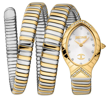 Just Cavalli Classico Lungo White Dial Two Tone Steel Strap Watch for Women - JC1L248M0055