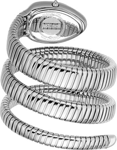Just Cavalli Serpente Metallica Blue Dial Silver Steel Strap Watch for Women - JC1L224M0025