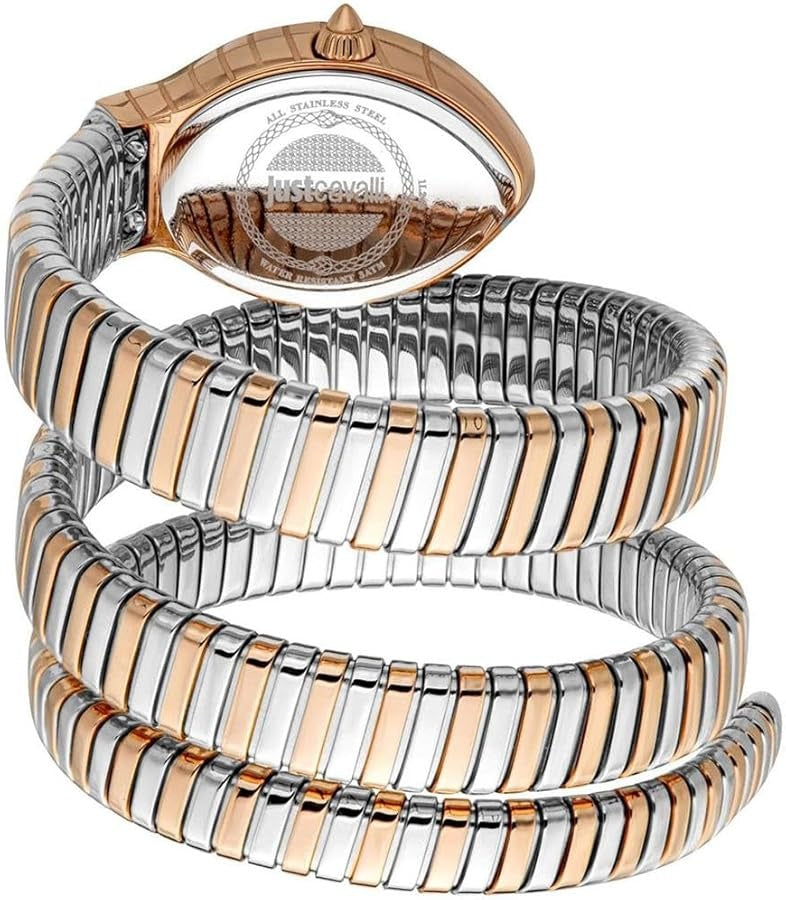 Just Cavalli Classico Lungo White Dial Two Tone Steel Strap Watch for Women - JC1L248M0075
