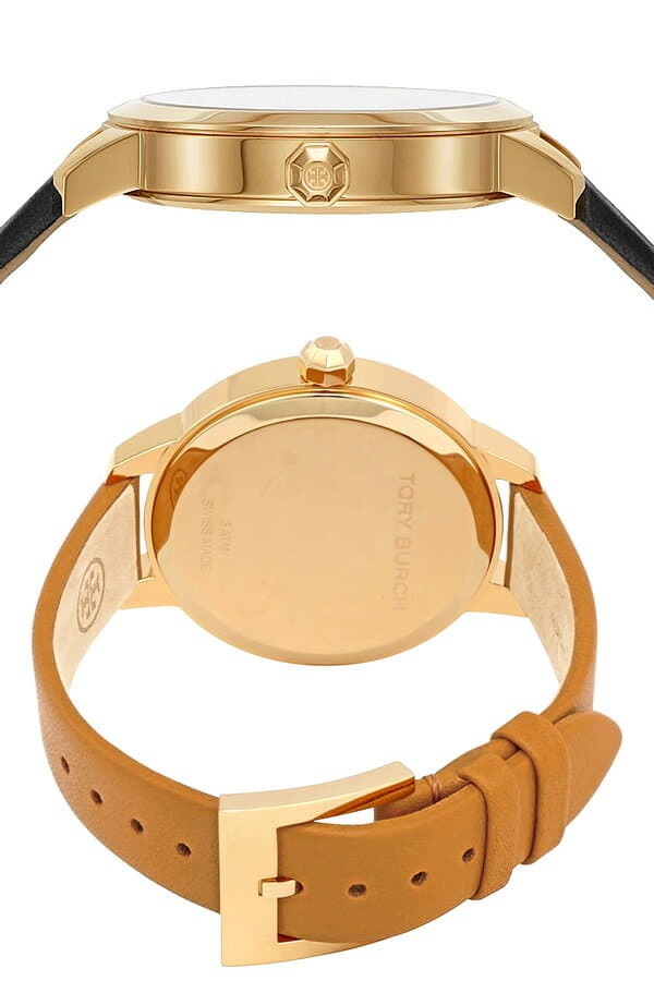 Tory Burch Collins Quartz White Dial Brown Leather Strap Watch for Women - TBW1202