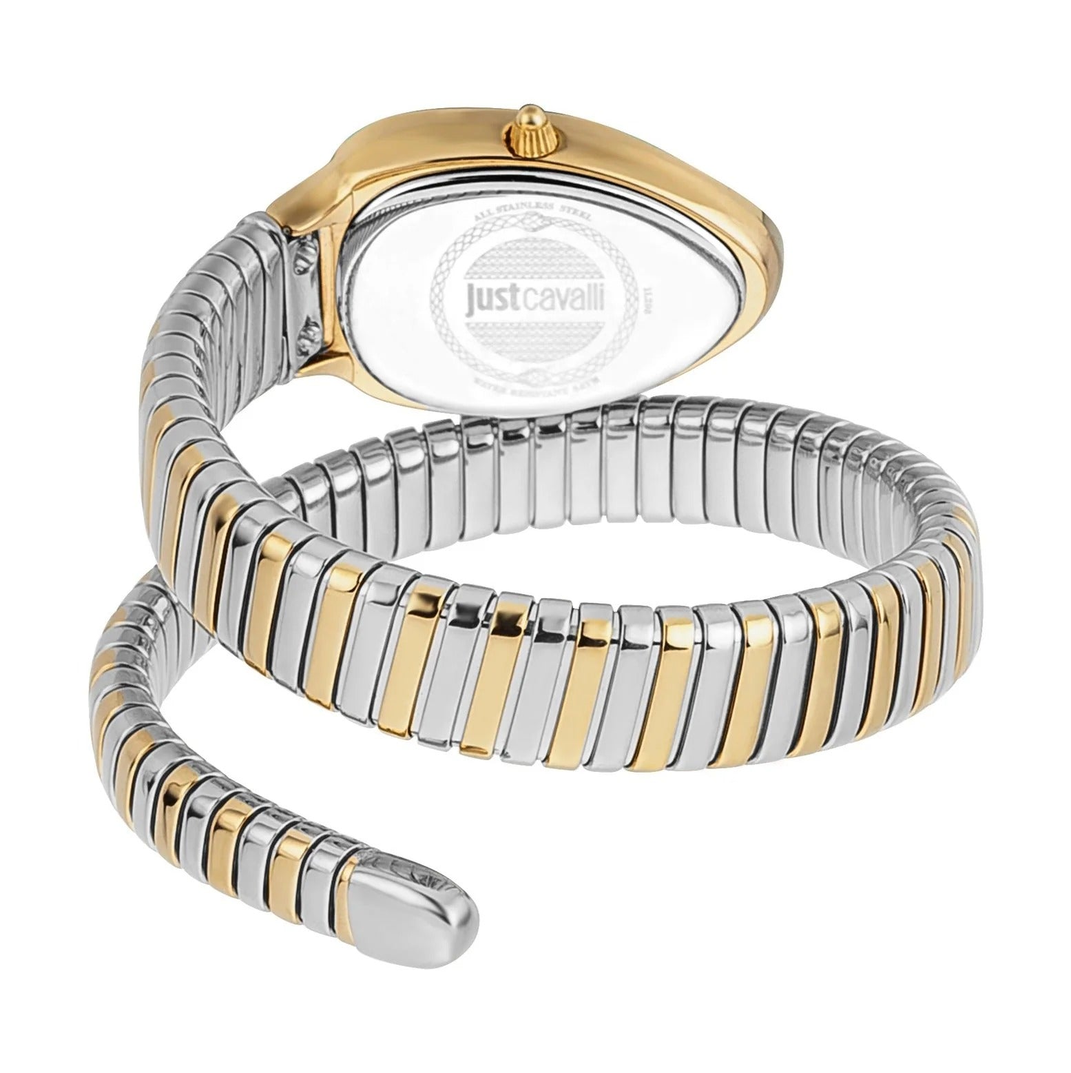Just Cavalli Serpente Metallica Mother of Pearl Dial Two Tone Steel Strap Watch for Women - JC1L208M0065