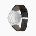 Hugo Boss Taper Chronograph Black Dial Black Leather Strap Watch for Men - 1514085