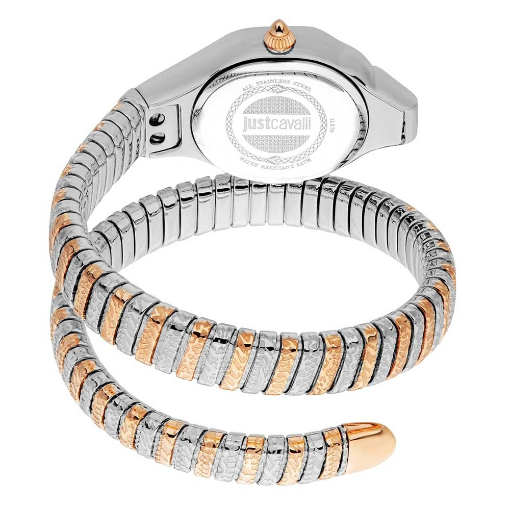 Just Cavalli Cosenza Red Dial Two Tone Steel Strap Watch for Women - JC1L232M0065