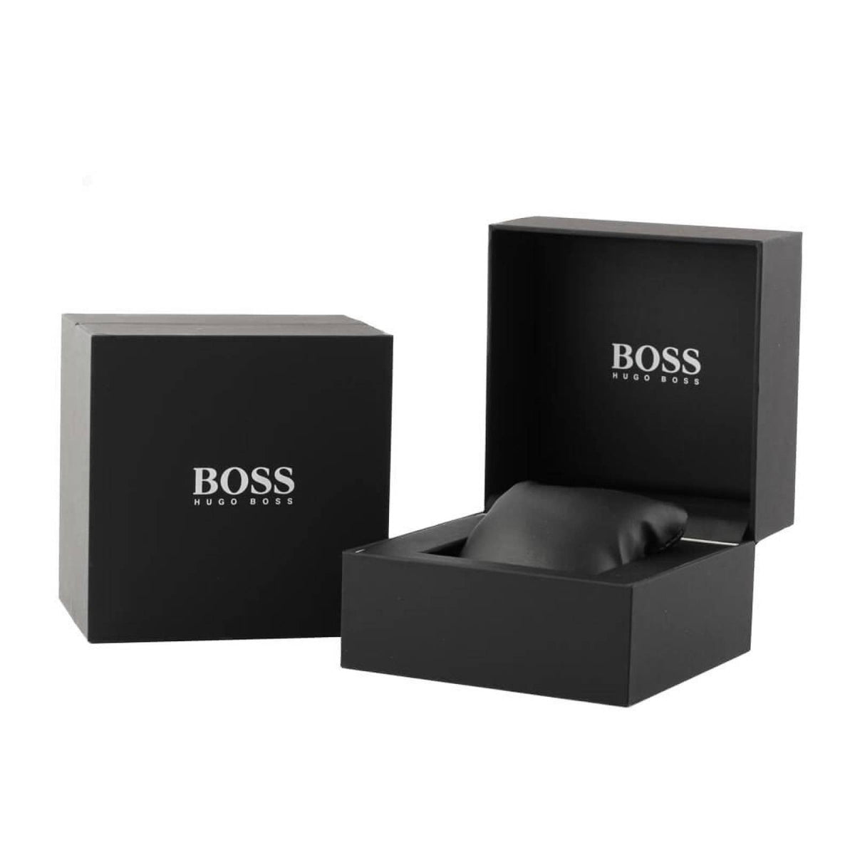 Hugo Boss Trace Chronograph Blue Dial Brown Leather Strap Watch for Men - 1514002