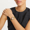Tory Burch Eleanor Mother of Pearl Pink Dial Gold Steel Strap Watch for Women - TBW1077