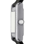 Emporio Armani Classic Crystals Silver Dial Black Leather Strap Watch for Women - AR11660