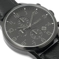 Hugo Boss Aeroliner Chronograph Black Dial Black Leather Strap Watch for Men - 1512567
