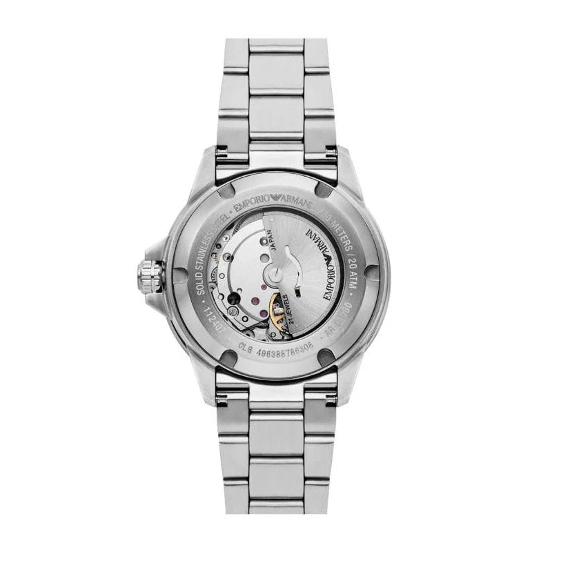 Emporio Armani Sea Explorer Green Dial Silver Steel Strap Watch for Men - AR60080