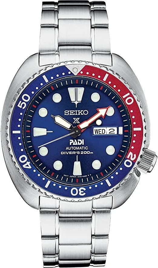 Seiko Prospex PADI Special Edition Automatic Blue Dial Silver Steel Strap Watch for Men - SRPE99