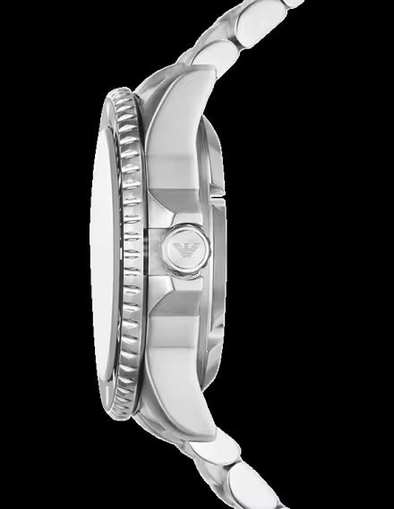 Emporio Armani cBlue Dial Silver Steel Strap Watch for Men - AR60079