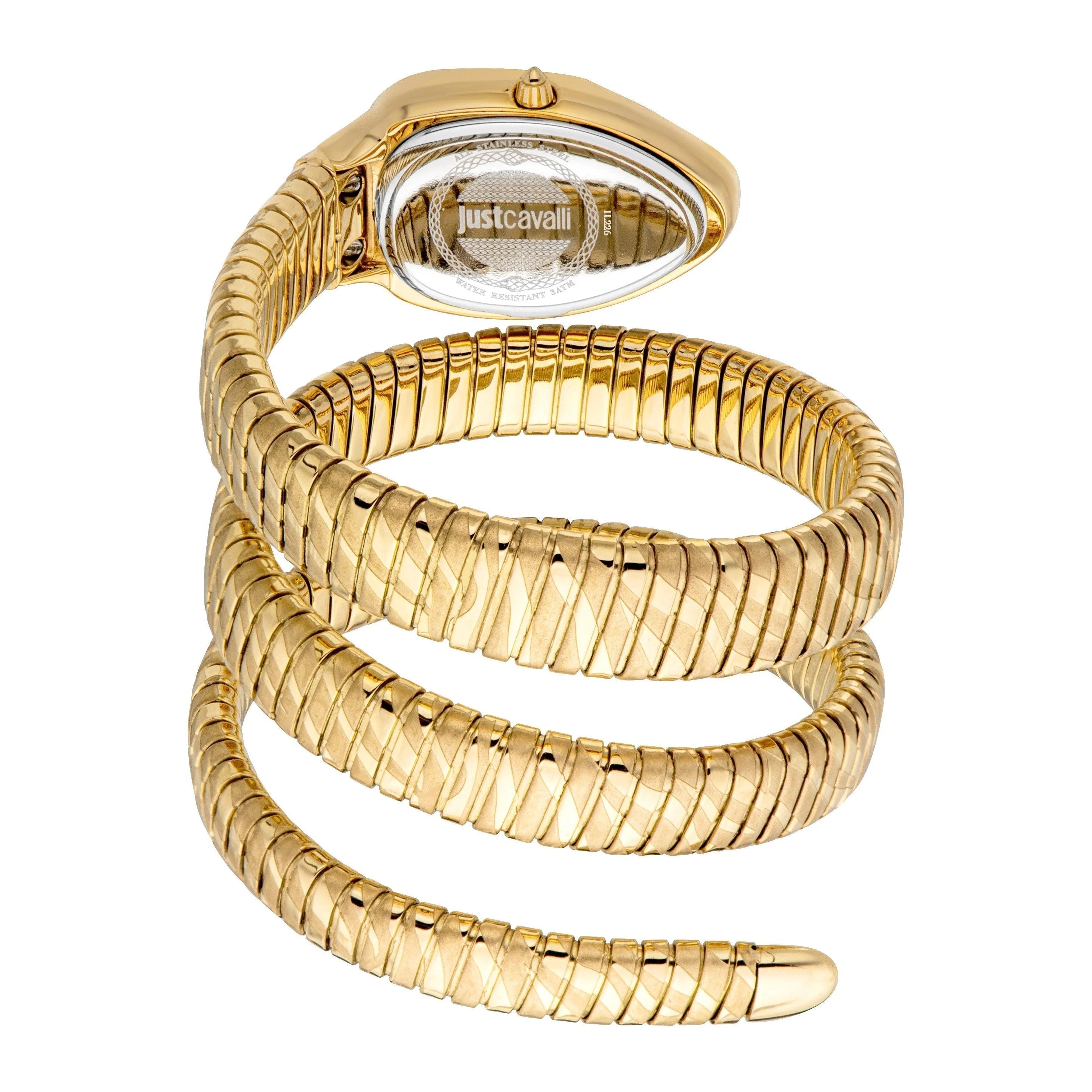 Just Cavalli Glam Evo 4 Mother of Pearl Dial Gold Steel Strap Watch for Women - JC1L229M0025