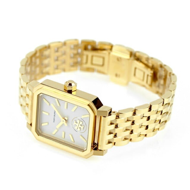 Tory Burch Robinson White Dial Gold Steel Strap Watch for Women - TBW1500