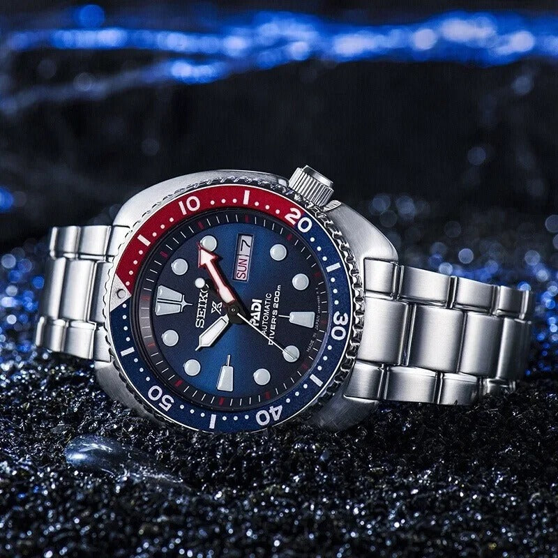 Seiko Prospex PADI Special Edition Automatic Blue Dial Silver Steel Strap Watch for Men - SRPE99
