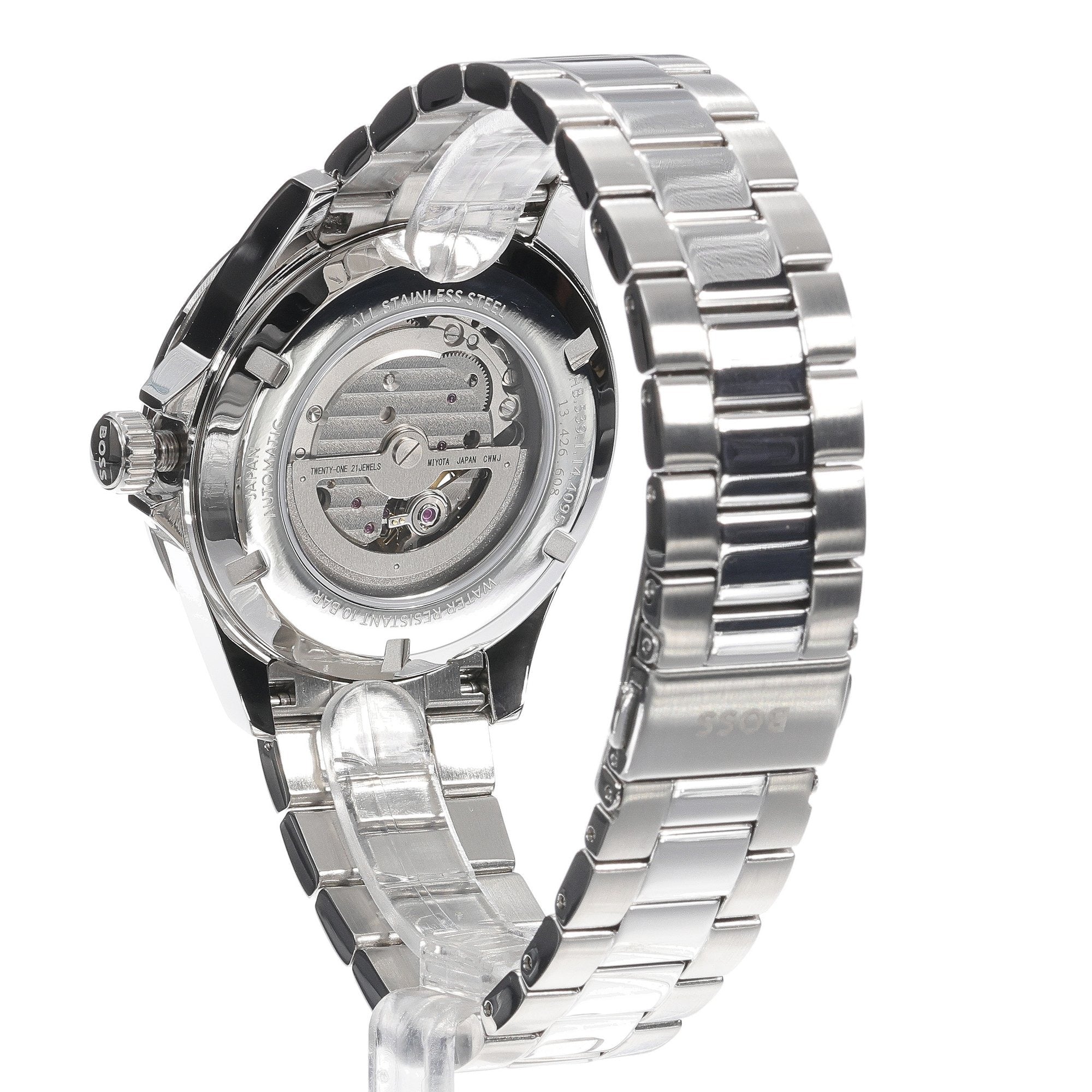Hugo Boss Troper Automatic Chronograph Green Dial Silver Steel Strap Watch for Men - 1514200