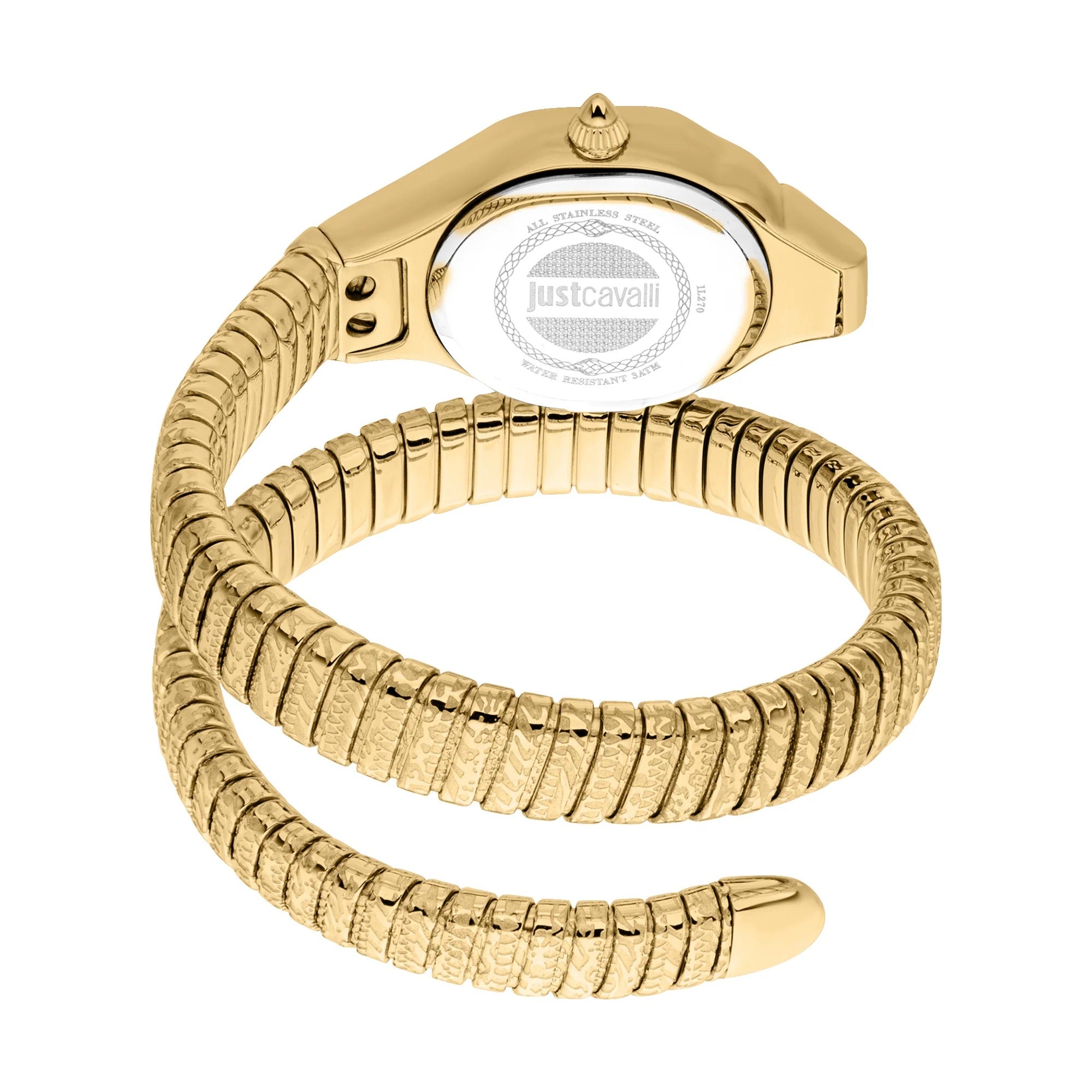 Just Cavalli Glam Evo 4 Mother of Pearl Dial Gold Steel Strap Watch for Women - JC1L229M0025