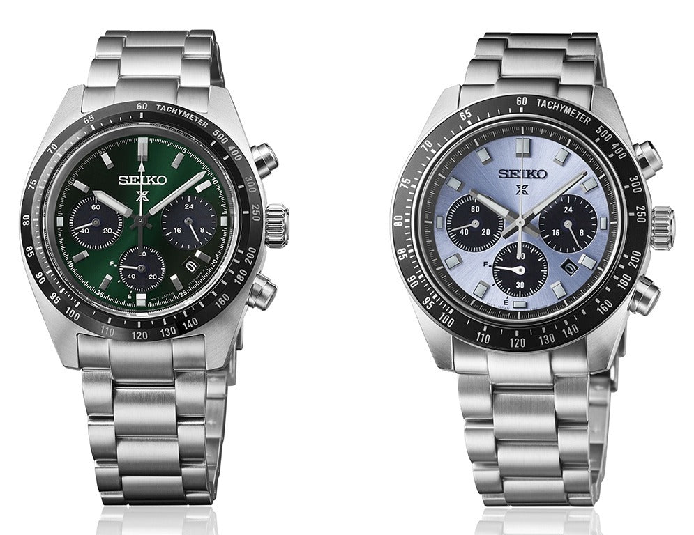Seiko Prospex Speedtimer 41.4 Solar Chronograph Blue Dial Silver Steel Strap Watch for Men - SSC935