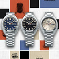 Seiko 5 Sports SNXS Series Automatic Beige Dial Silver Steel Strap Watch for Men - SRPK91K1