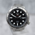 Seiko 5 Sports Automatic Black Dial Silver Steel Strap Watch for Men - SRPC61J1