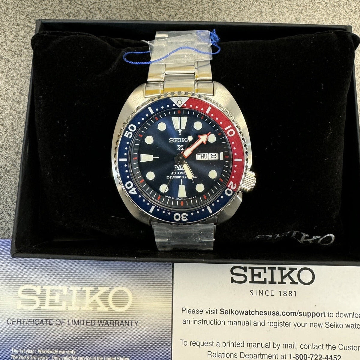 Seiko Prospex PADI Special Edition Automatic Blue Dial Silver Steel Strap Watch for Men - SRPE99