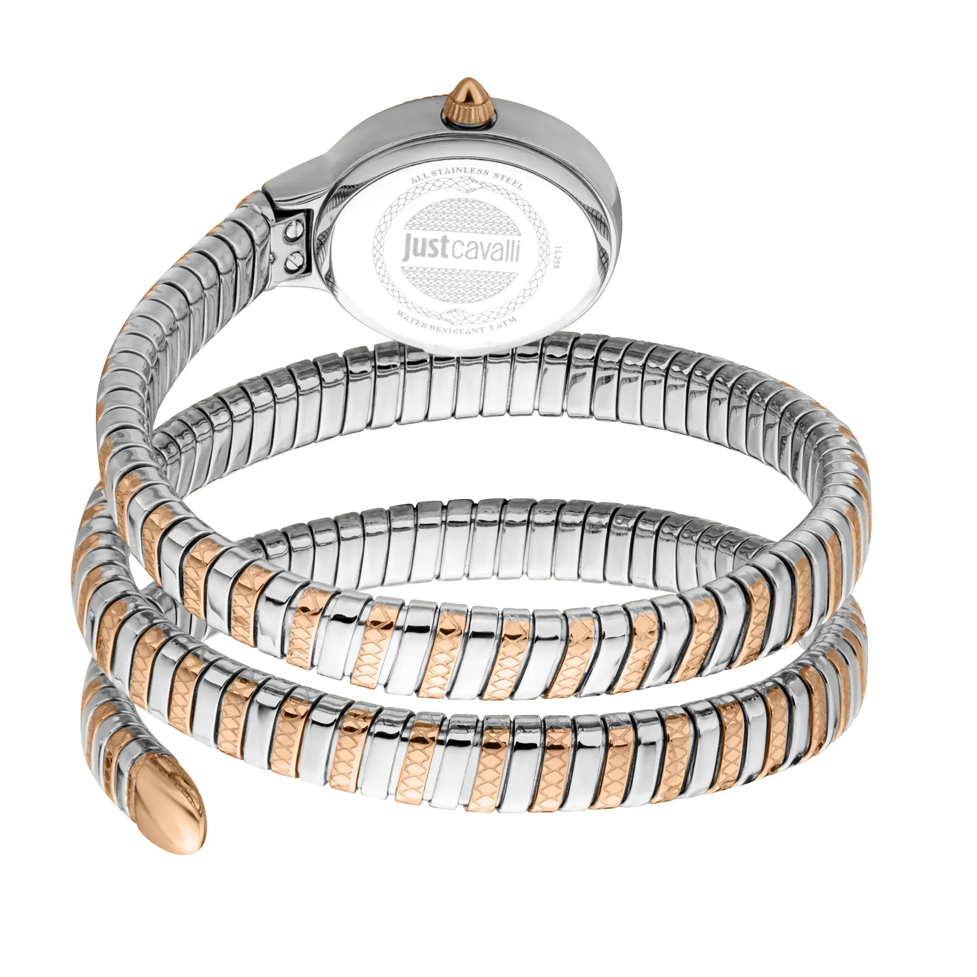 Just Cavalli After Party Silver Dial Two Tone Steel Strap Watch for Women - JC1L269M0065