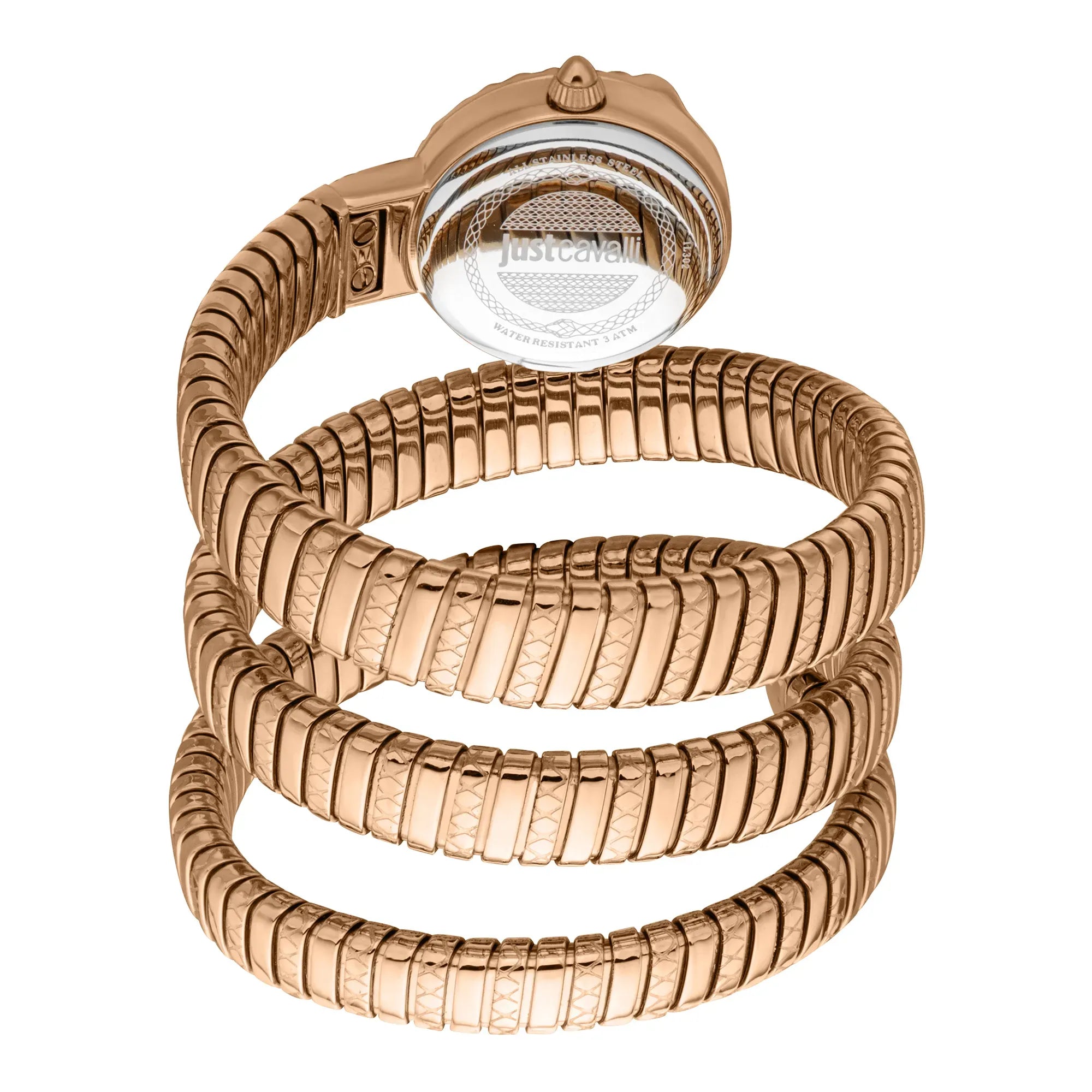 Just Cavalli Enchanting Green Dial Rose Gold Steel Strap Watch for Women - JC1L302M0045