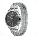 Hugo Boss Officer Black Dial Silver Steel Strap Watch for Men - 1513614