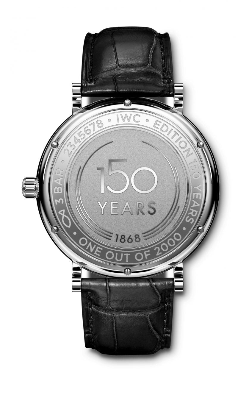 IWC Portofino Automatic '150 Years' Edition Automatic White Dial Black Leather Strap Watch for Men - IW356519