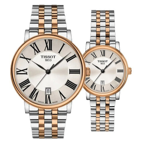 Tissot T Classic Carson Premium Silver Dial Two Tone Steel Strap Watch For Men - T122.410.22.033.00
