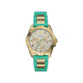 Guess Intrepid 2 Silver Dial Two Tone Rubber Strap Watch For Women - W0325L4