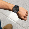 Tommy Hilfiger Classic Chronograph Black Dial Black Steel Strap Watch For Men - 1710494