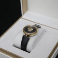 Versace Palazzo Empire Black Dial Black Leather Strap Watch for Women - VCO020017